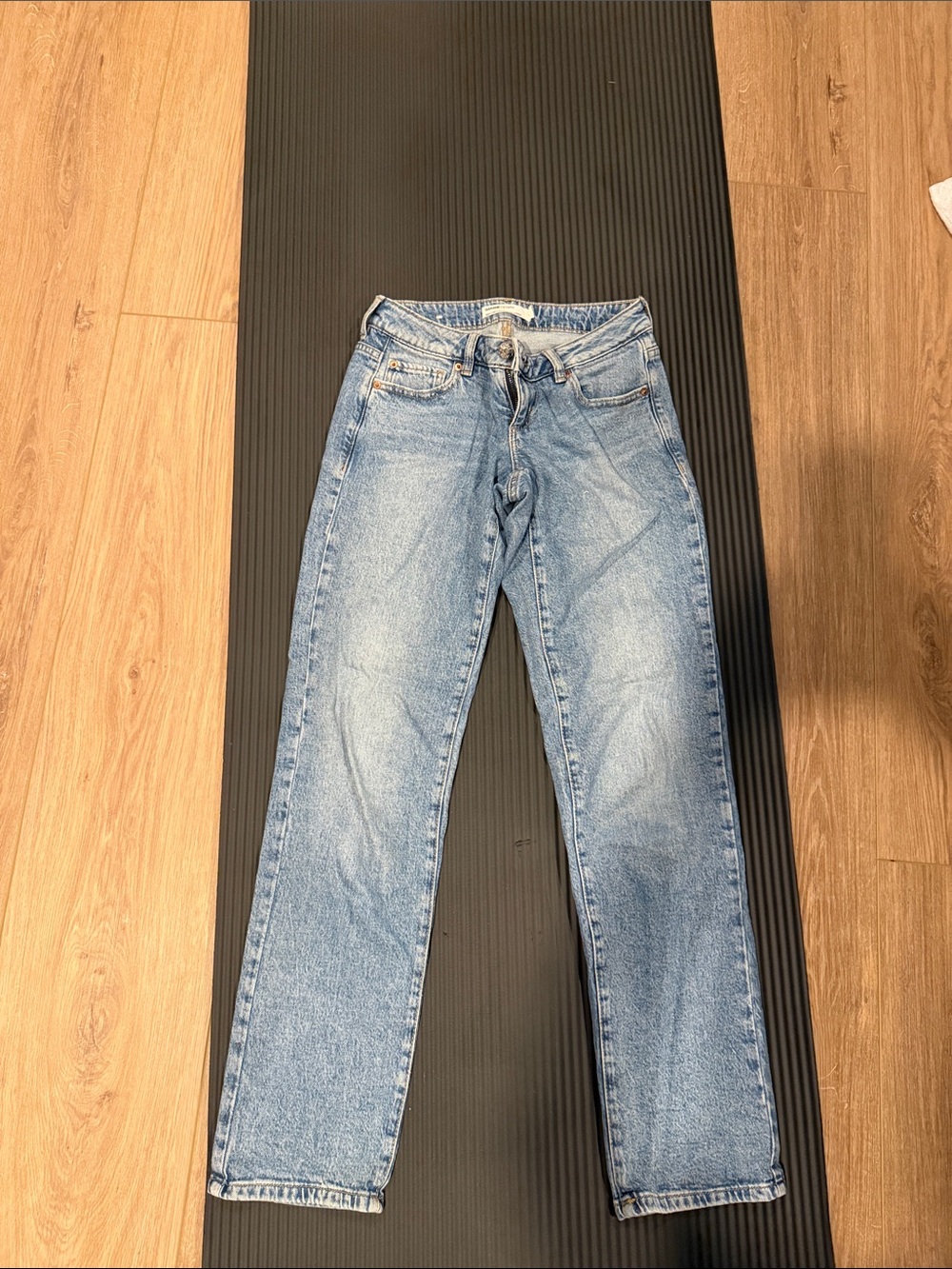 Garage Denim Light Wash Low Rise Straight Jeans